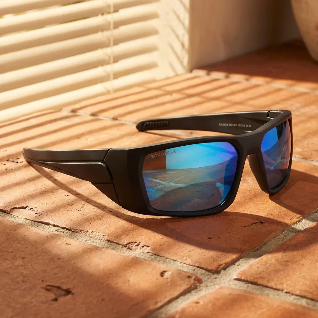 Lentes sol Salmon Seeker polarizados UV400 fotografia editorial Bonoboss #color_sky