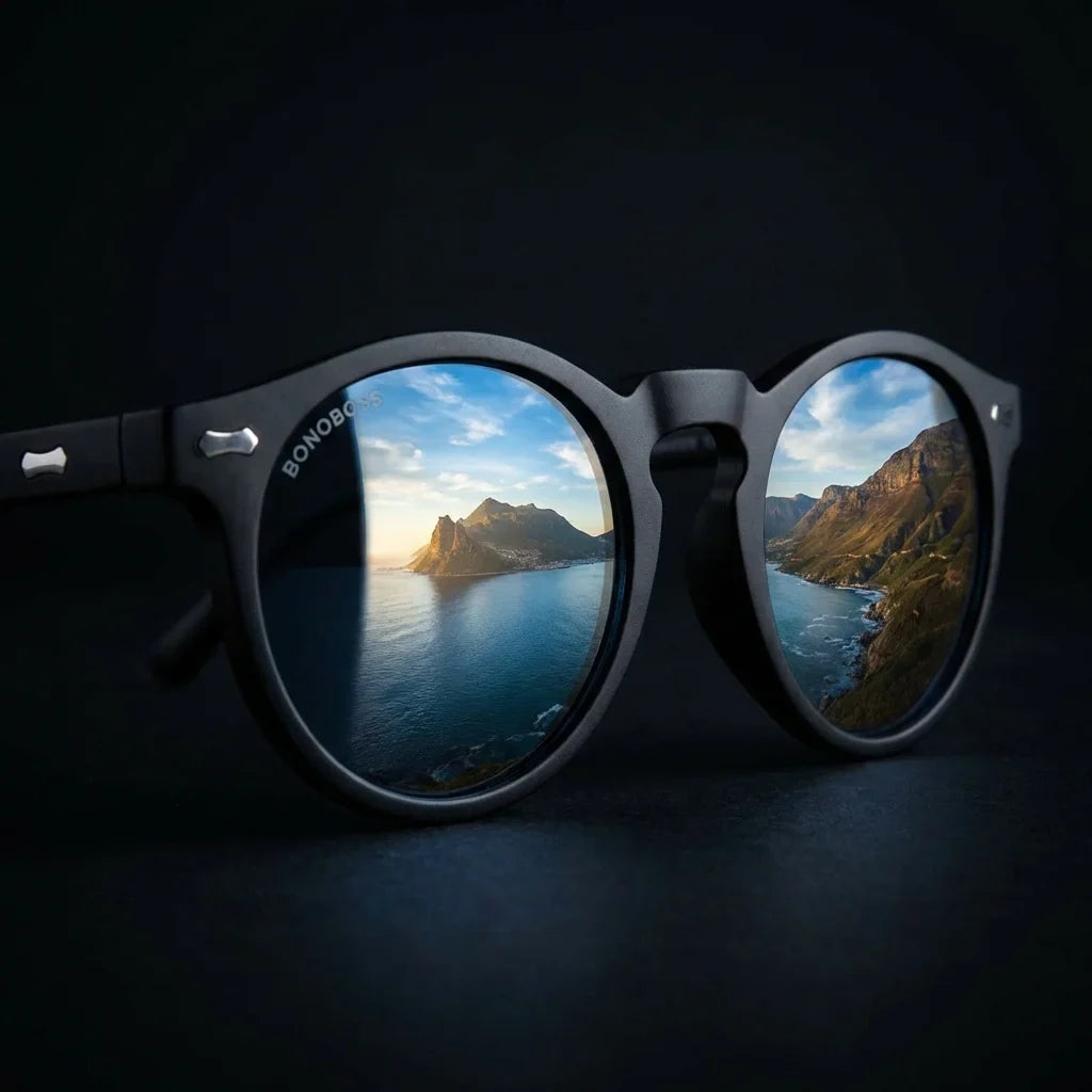 Lentes sol Temuco RPET polarizados UV400 fotografia editorial Bonoboss #color_negro