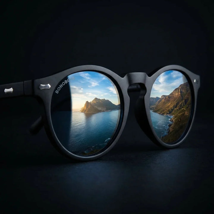 Lentes sol Temuco RPET polarizados UV400 fotografia editorial Bonoboss #color_negro