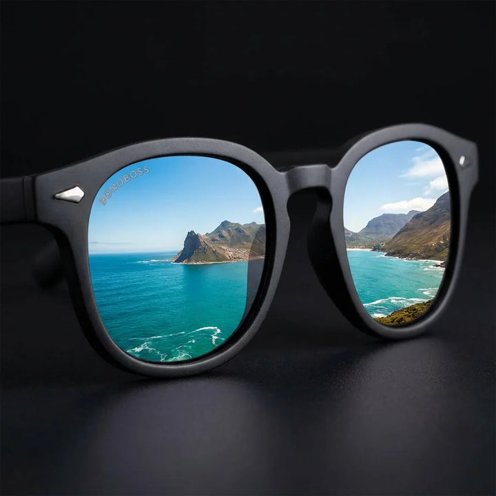 Lentes sol Waimea RPET polarizados UV400 fotografia editorial Bonoboss #color_negro
