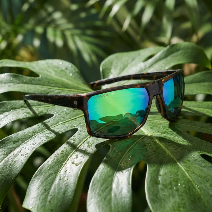 Lentes sol Ollie polarizados bio-acetato biodegradable espejado verde composicion botanica monstera Bonoboss #editorial_grid2 #color_espejado-verde