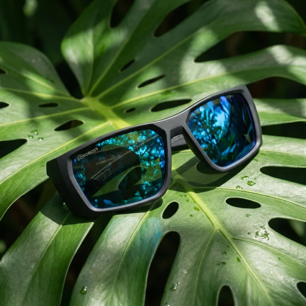 Lentes sol Salmon Seeker polarizados bio-acetato biodegradable sky composicion botanica outdoor naturaleza Bonoboss #editorial_grid2 #color_sky