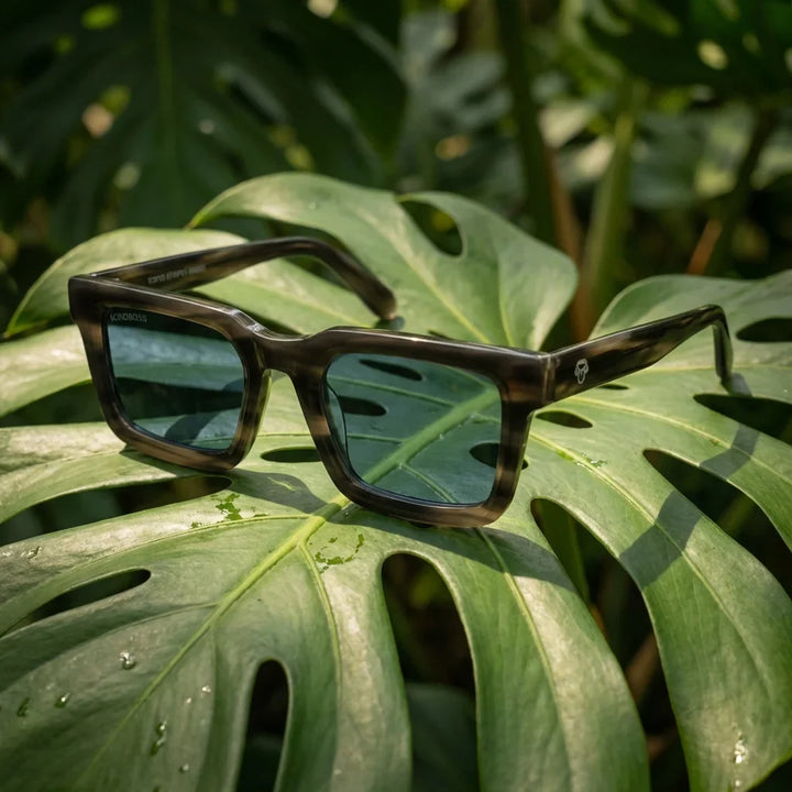 Lentes sol Tokyo polarizados UV400 bio-acetato Stained composicion botanica monstera tropical natural Bonoboss #editorial_grid2 #color_marble