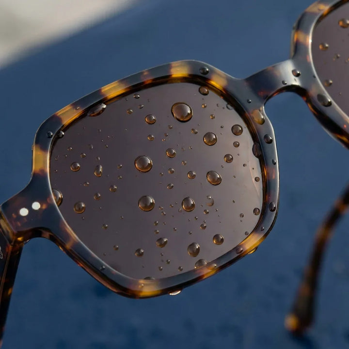 Lentes sol Canarias polarizados UV400 detalle lente coating espejado precision optica Bonoboss #color_carey