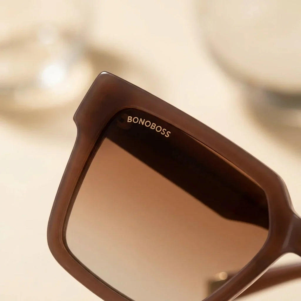 Lentes sol Montenegro polarizados UV400 macro textura acetato vetas detalle premium Bonoboss #color_brown