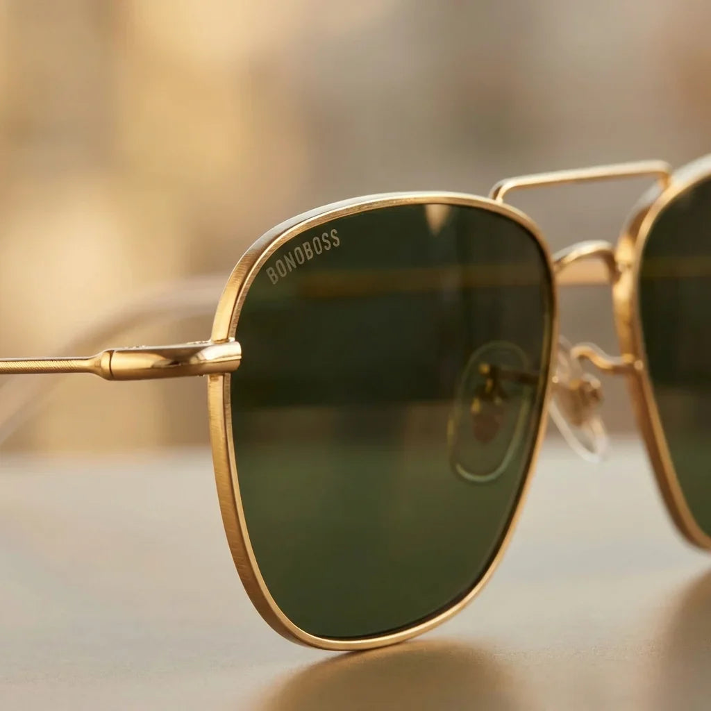 Lentes sol Commander Reverse polarizados UV400 macro textura acetato vetas detalle premium Bonoboss #color_g15