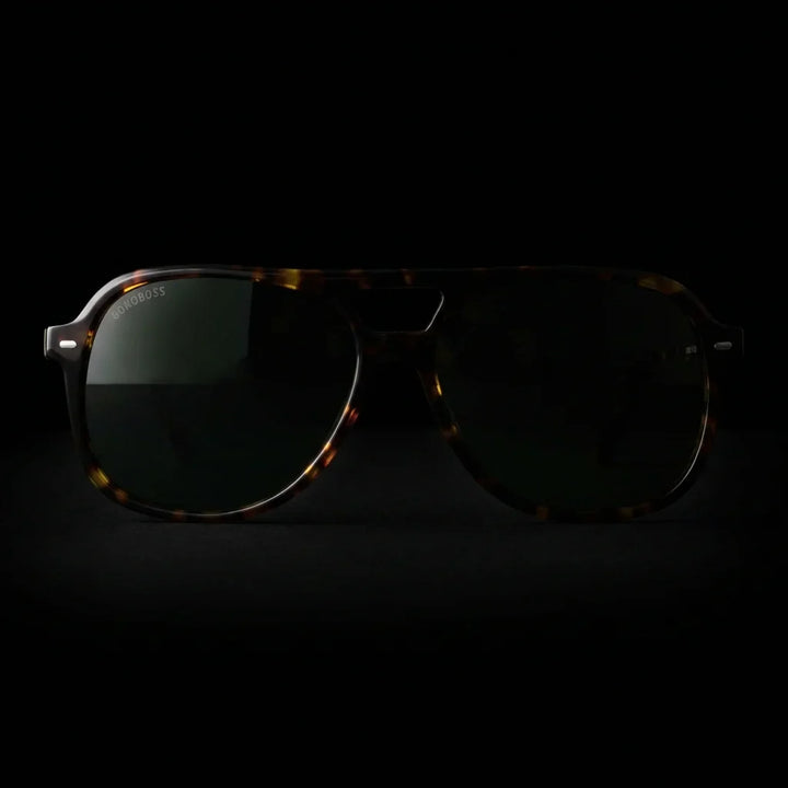 Lentes sol Orson E.D polarizados UV400 frontal dramatico luz editorial Bonoboss #color_carey