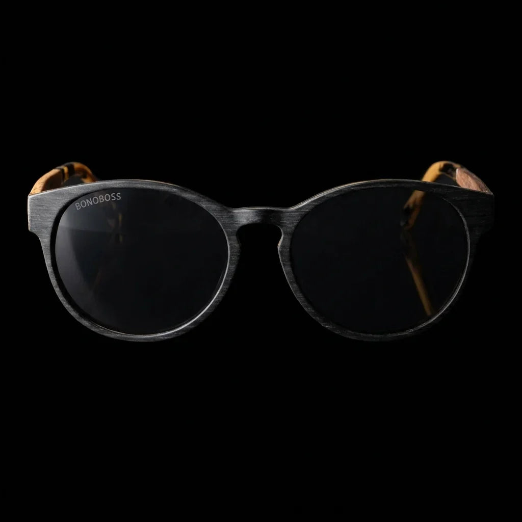 Lentes sol Chiloé 110 Wood polarizados UV400 frontal dramatico luz editorial Bonoboss #color_gris