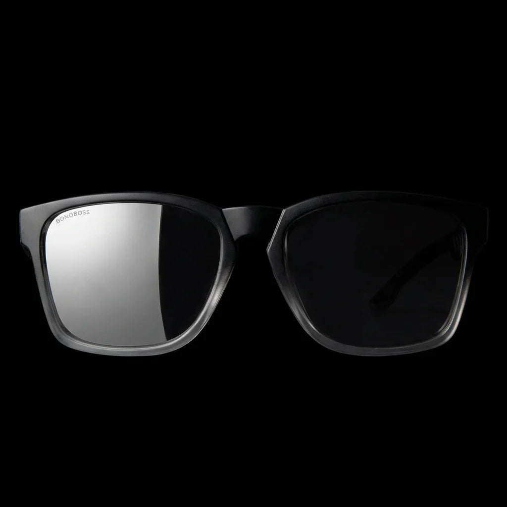 Lentes sol Waimea polarizados UV400 frontal dramatico luz editorial Bonoboss #color_espejado-gris