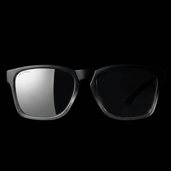 Lentes sol Waimea polarizados UV400 frontal dramatico luz editorial Bonoboss #color_espejado-gris