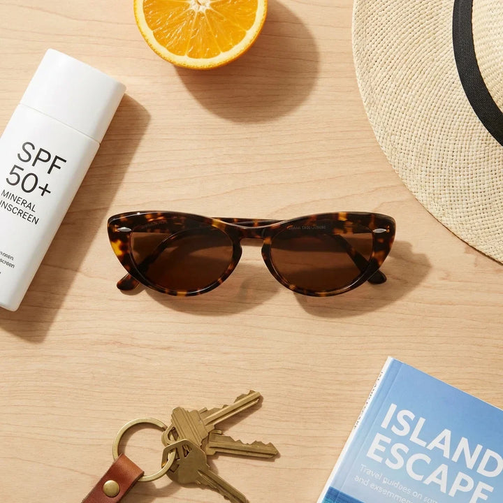 Lentes sol Havana polarizados bio-acetato carey flat lay summer essentials playa accesorios verano Bonoboss #editorial_detail2 #color_carey