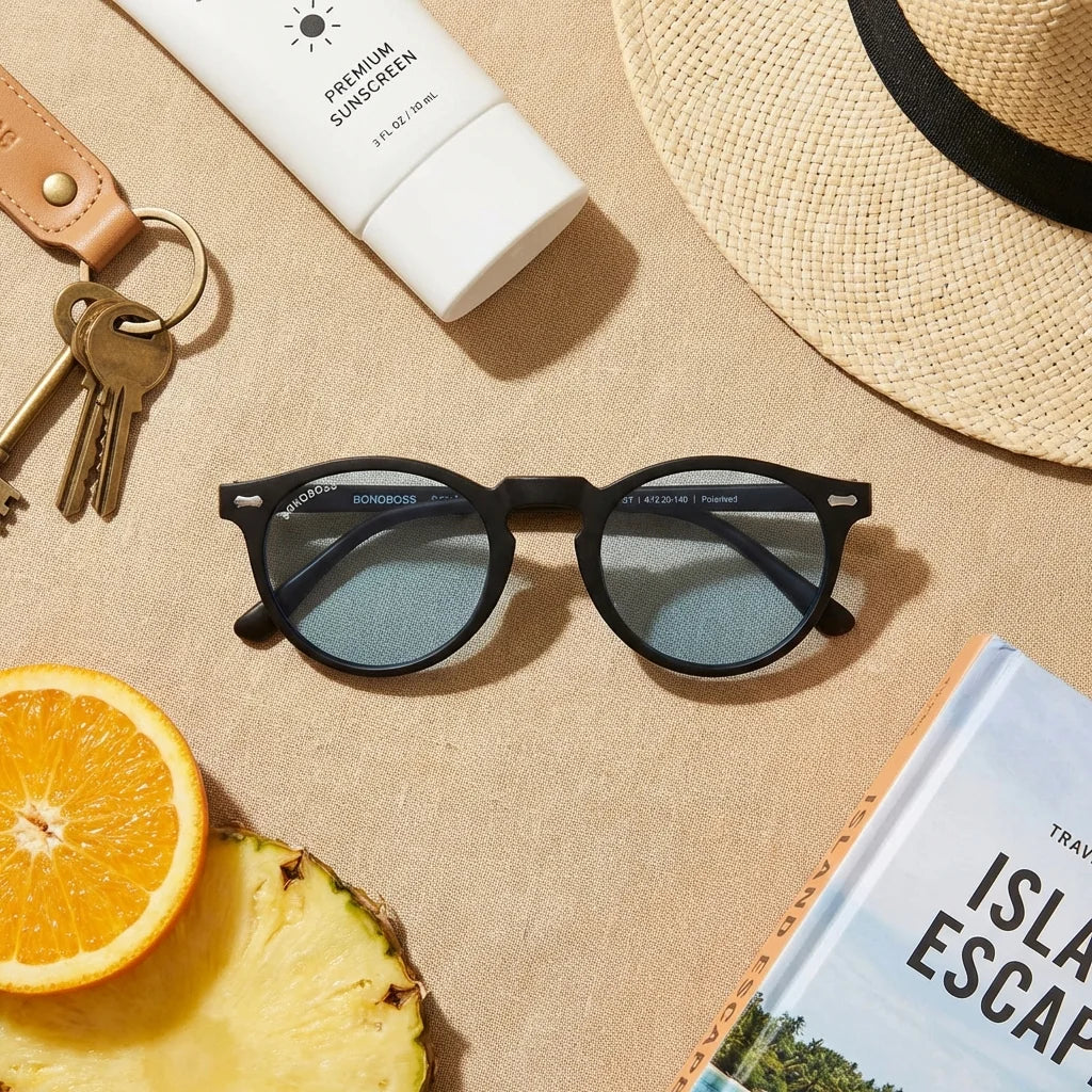 Lentes sol Temuco RPET polarizados UV400 composicion summer essentials accesorios playa Bonoboss #color_negro