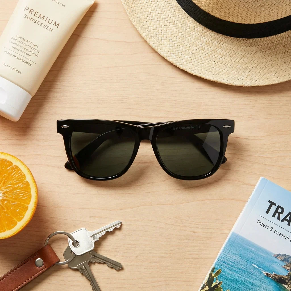 Lentes sol Valencia polarizados UV400 composicion summer essentials accesorios playa Bonoboss #color_negro