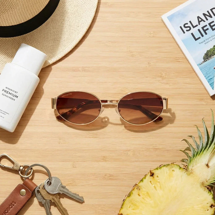 Lentes sol New Lennon polarizados bio-acetato brown flat lay summer essentials playa accesorios verano Bonoboss #editorial_detail2 #color_brown