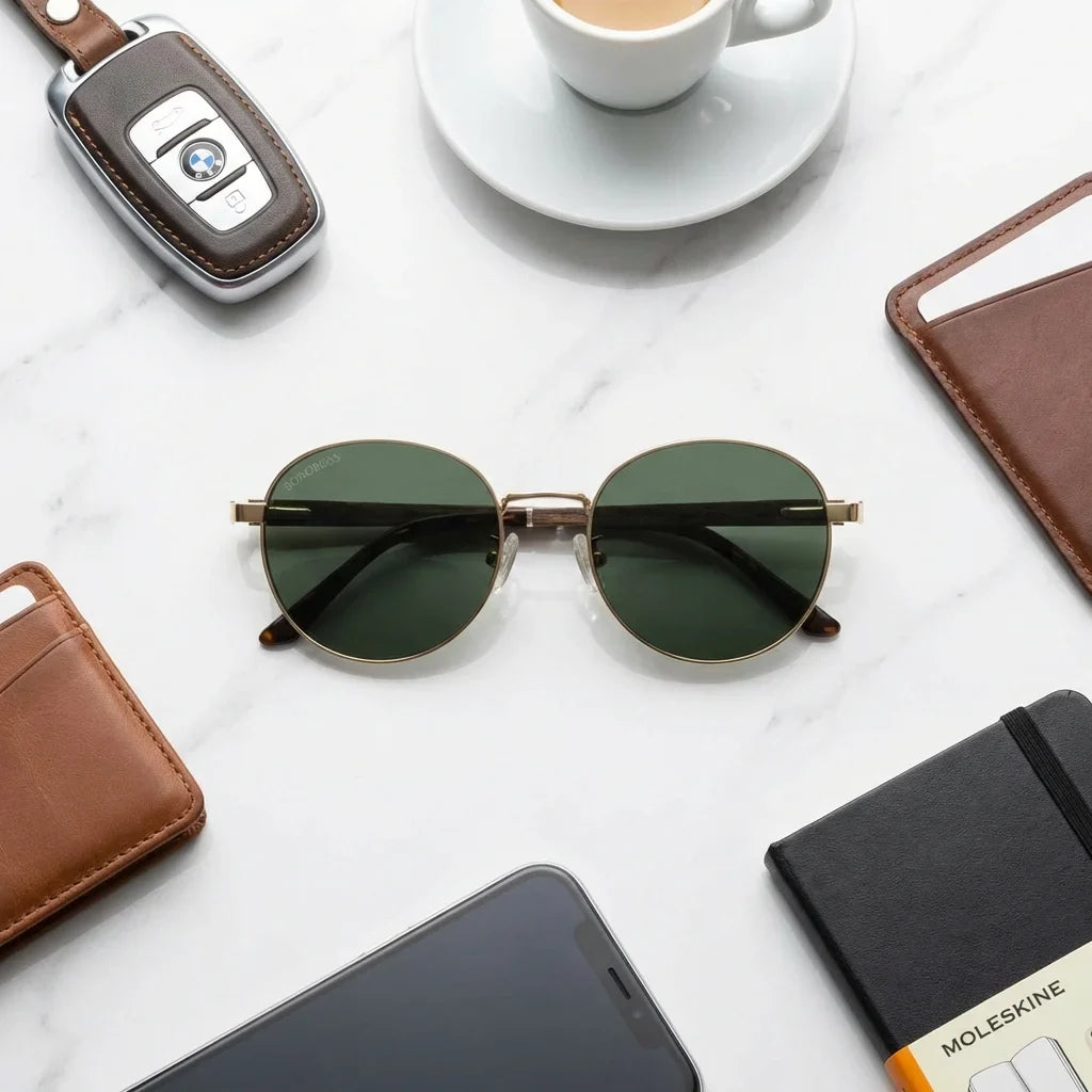 Lentes sol Harry Gold polarizados metal g15 composicion urban kit accesorios ciudad premium Bonoboss #editorial_detail2 #color_g15