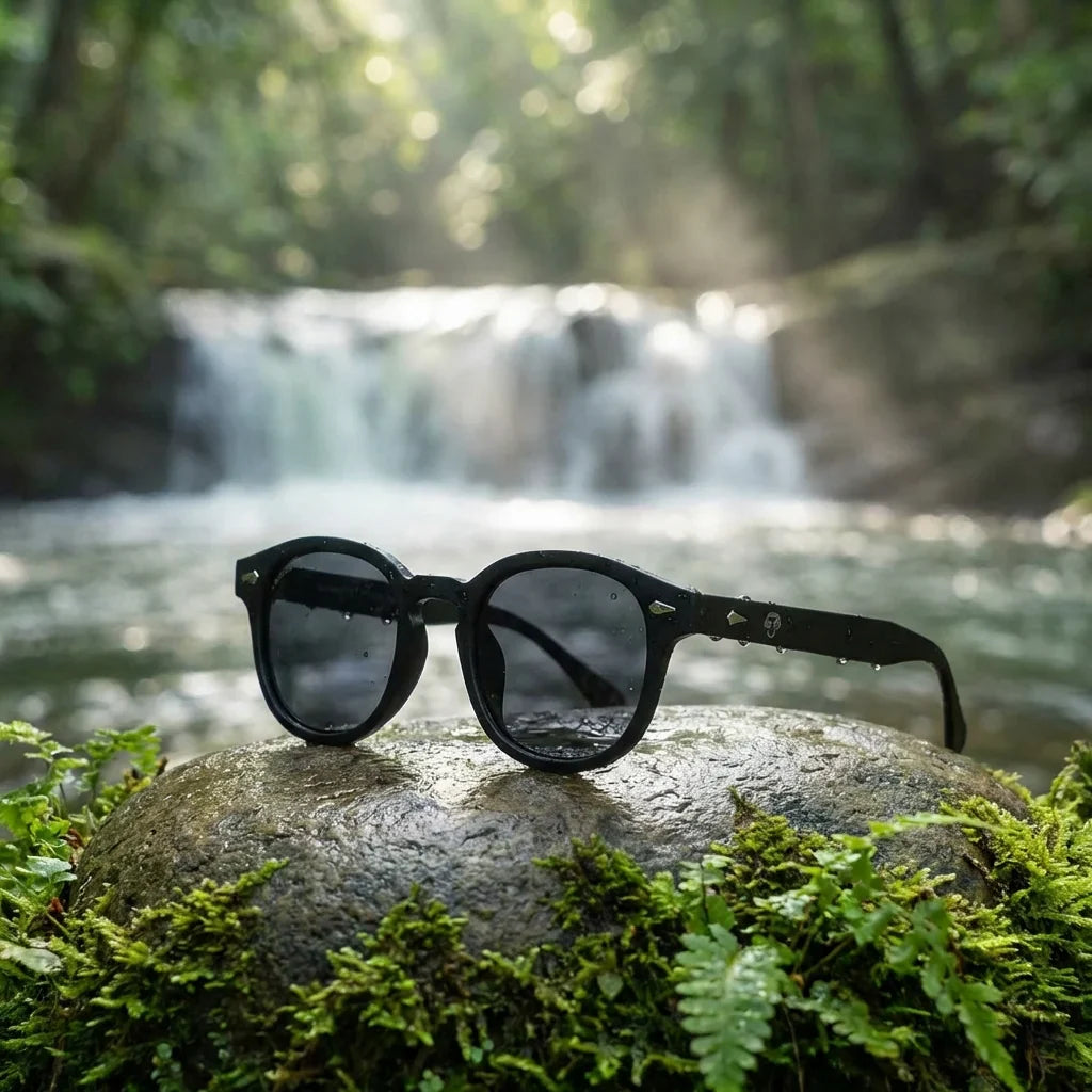 Lentes sol Waimea RPET polarizados UV400 fotografia editorial Bonoboss #color_negro