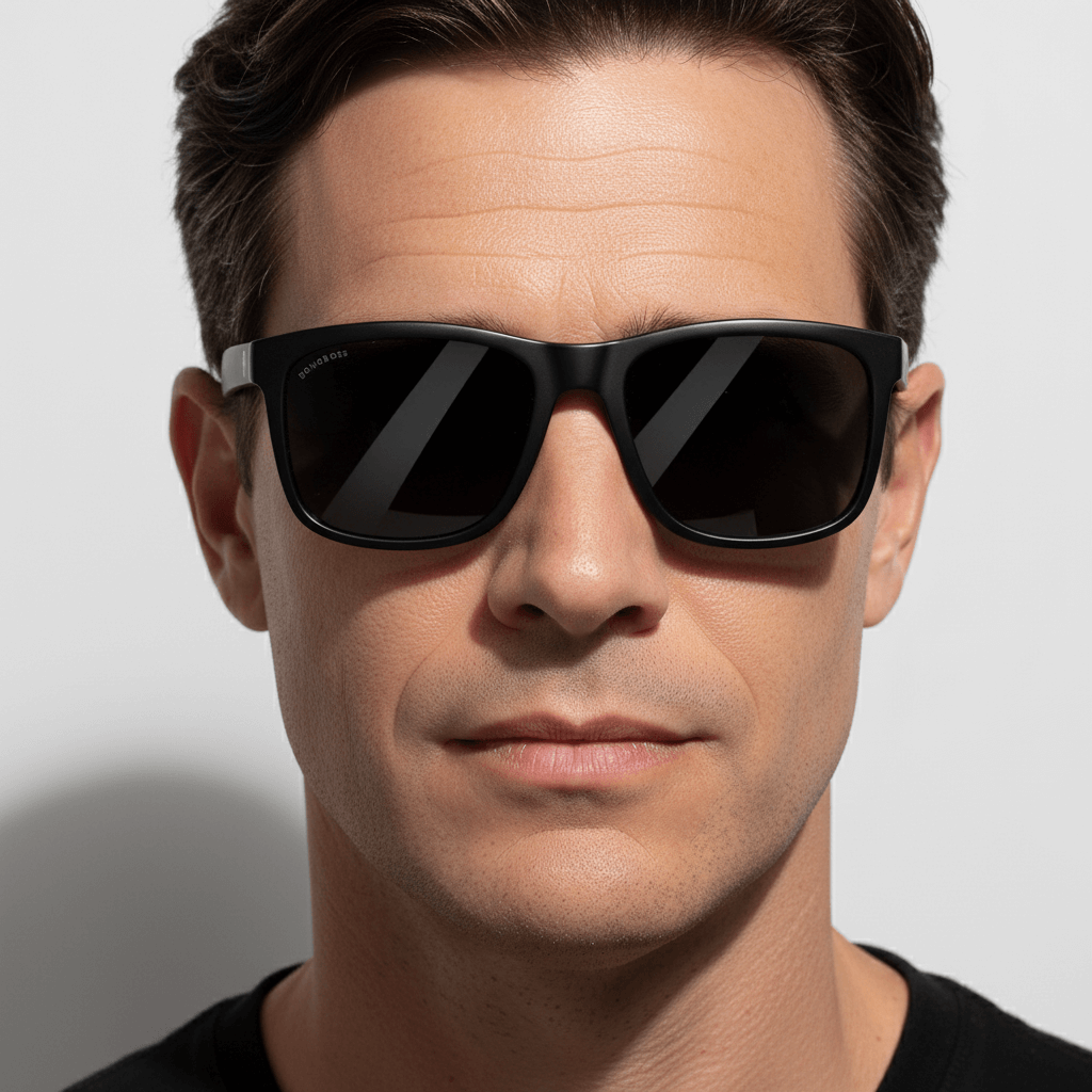 lentes de sol polarizados hechos con botellas plasticas recicladas para hombre y mujer de color AZUL con lentes degradé azul vista frontal #color_light-ocean