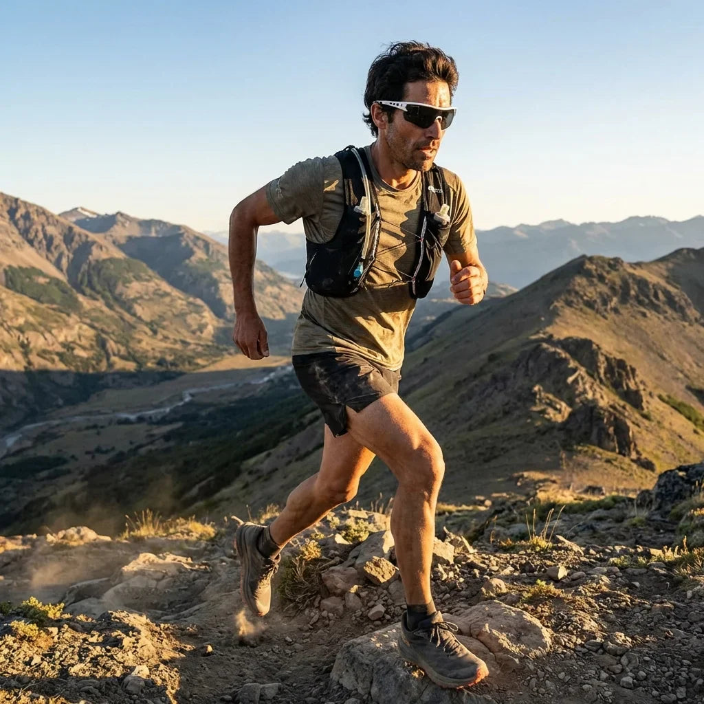Bonoboss Strive Blanco - Trail running con lentes deportivos #editorial_action2 #color_blanco