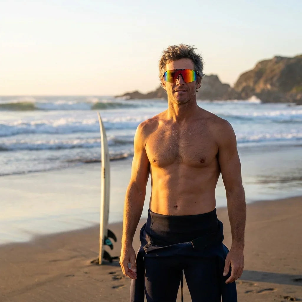 Bonoboss Santiago Negro - Lentes deportivos en accion #editorial_hero_action #color_negro