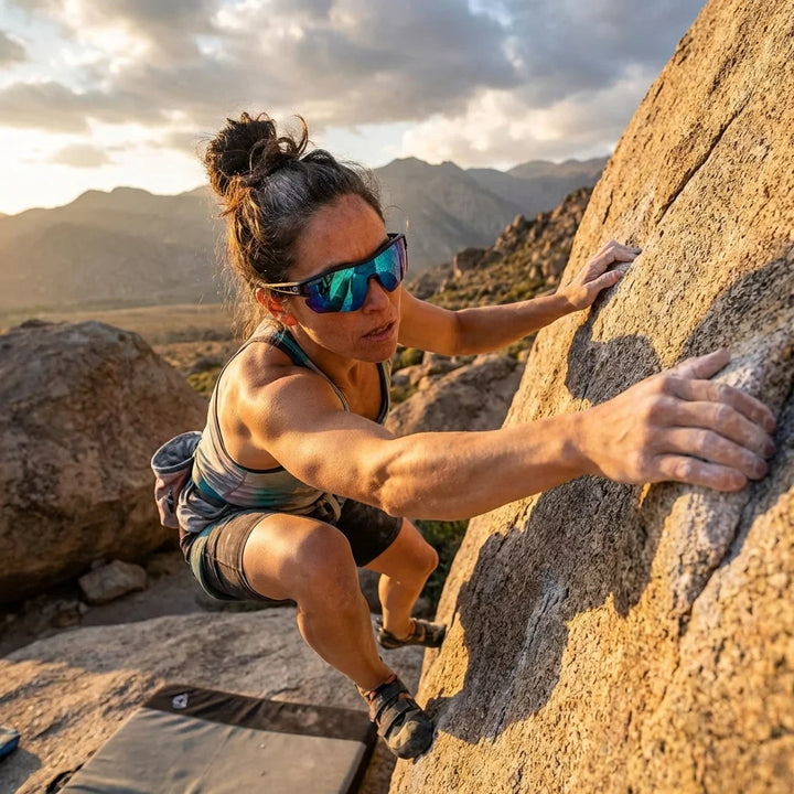 Bonoboss Strive Sky - Escalada con lentes deportivos #editorial_action6 #color_sky