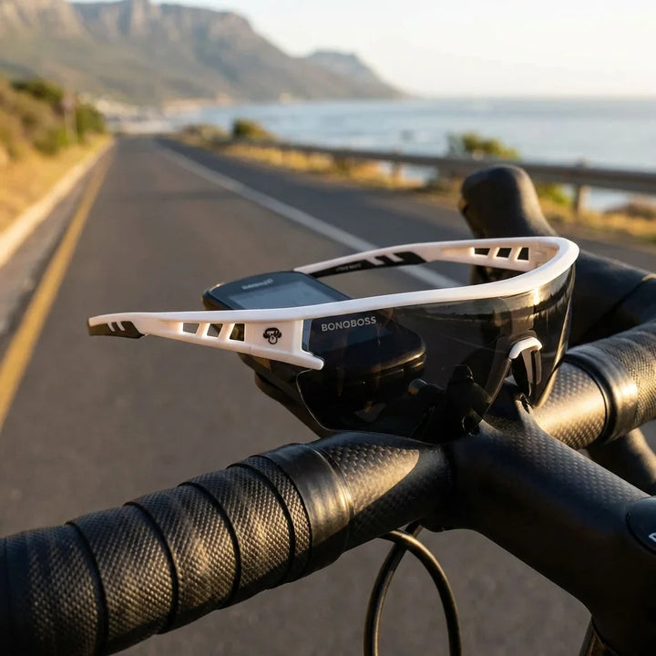 Bonoboss Strive Blanco - Detalle lentes deportivos composicion #editorial_detail1 #color_blanco