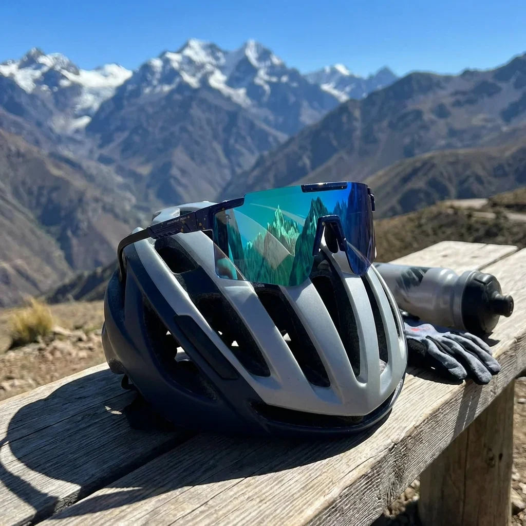 Bonoboss Santiago Azul - Detalle lentes deportivos composicion #editorial_detail1 #color_azul