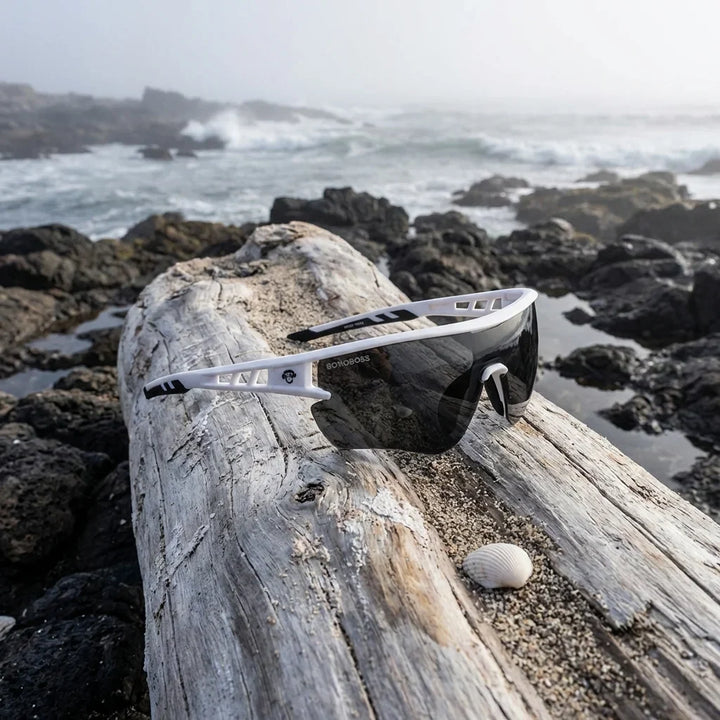 Bonoboss Strive Blanco - Detalle lentes deportivos contexto #editorial_detail2 #color_blanco