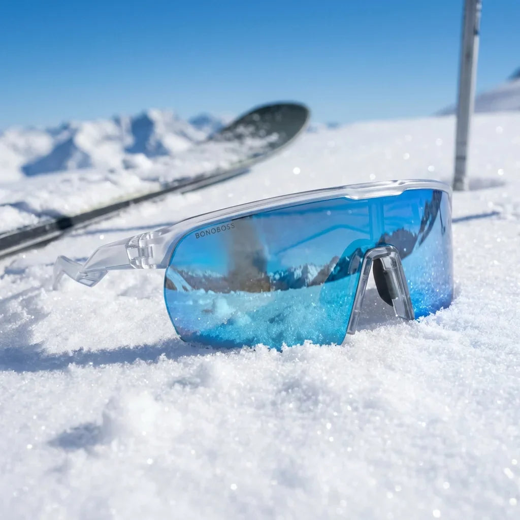 Bonoboss Bolt Sky - Detalle lentes deportivos contexto #editorial_detail2 #color_sky