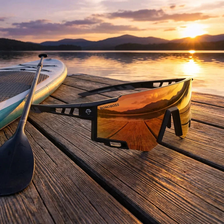 Bonoboss Backside Sunset - Ski nieve con lentes deportivos #editorial_action4 #color_sunset