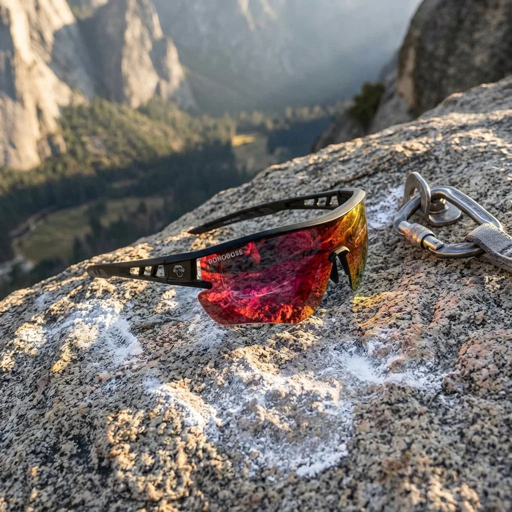 Bonoboss Strive Rojo - Detalle lentes deportivos vista #editorial_detail3 #color_rojo