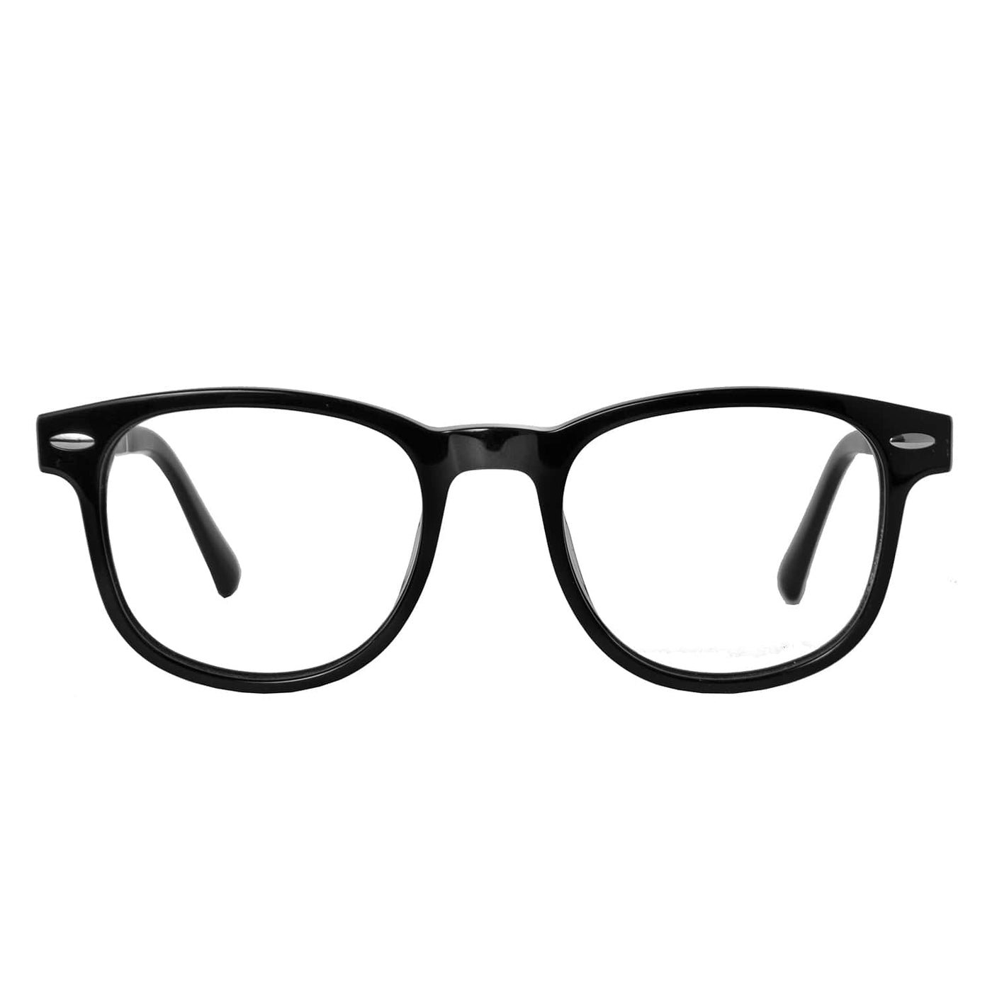 anteojos ovalados de acetato color negro para hombre y mujer de cara redonda grande filtro azul. 