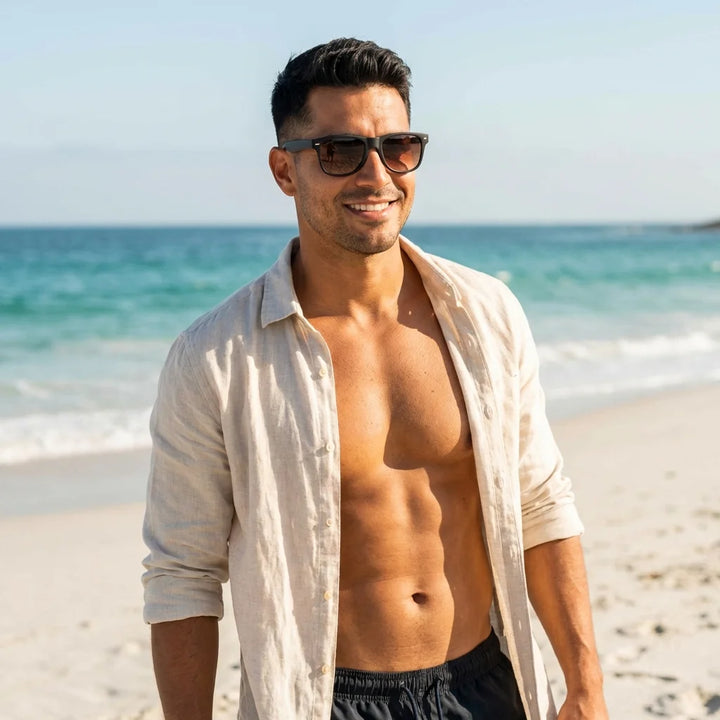Acacia Dark Designer's anteojos de sol flash silver P11 hombre playa Bonoboss #color_flash-silver