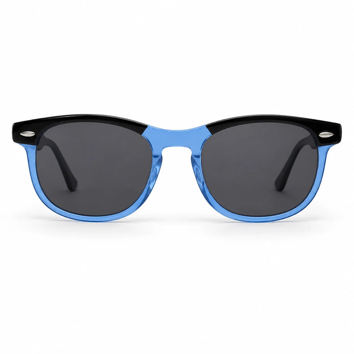 Lentes de sol polarizados Algarrobo Gris y cristal, Lente gris vista frontal #color_azul #foto_frontal