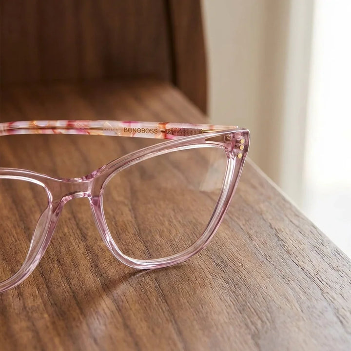 Amber Clip Sol rosado armazon en detalle Bonoboss #editorial_armazon #color_rosado