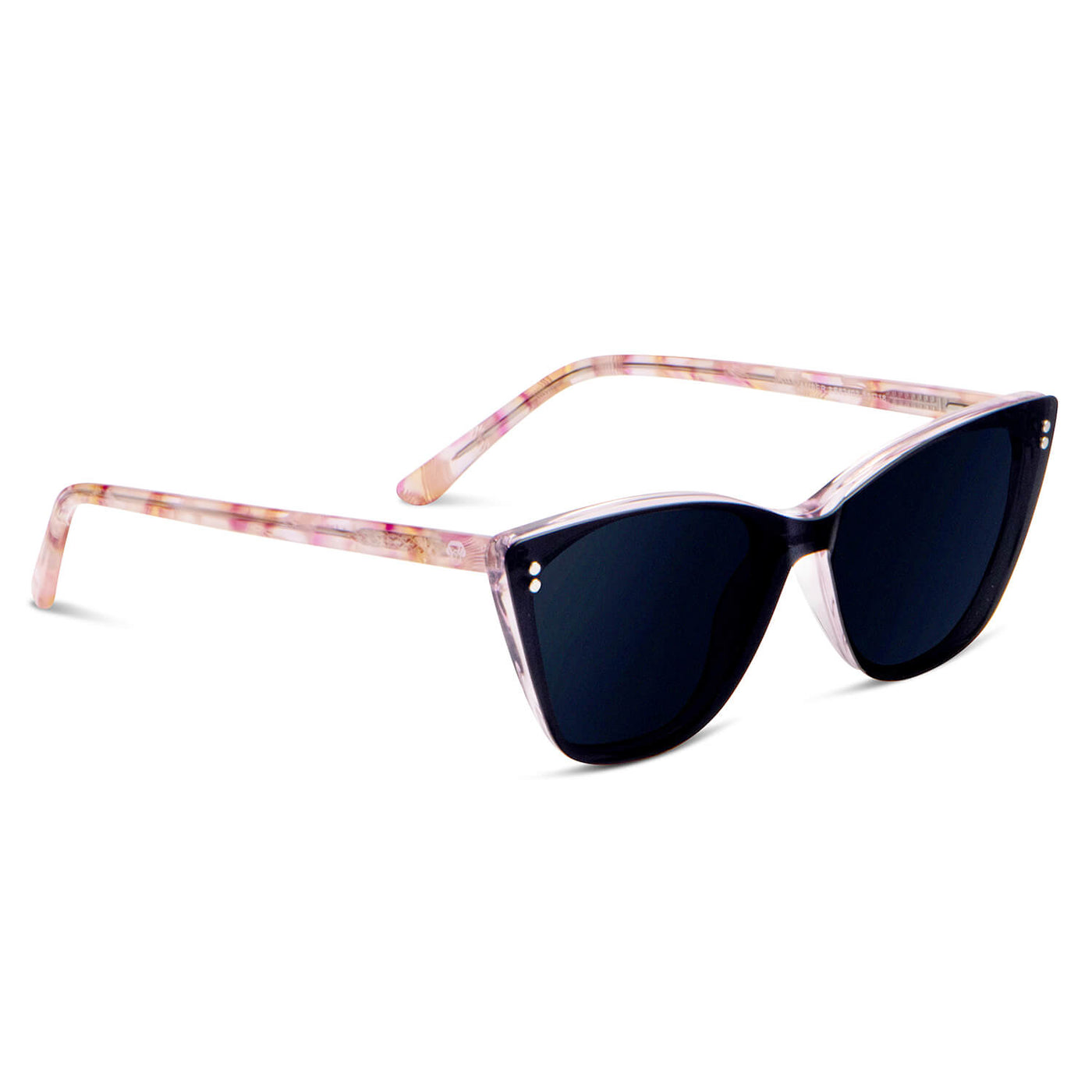 anteojos opticos agatados de mujer con clip de sol polarizado con sobrelente lentes con receta rosado montado