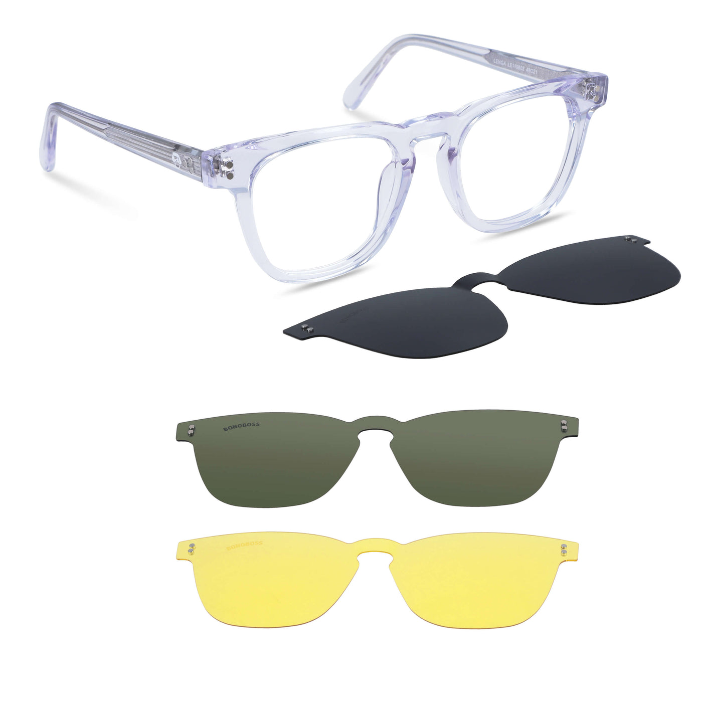 lentes opticos clip sol polarizado sobrelente iman hombre mujer cara grande color transparente