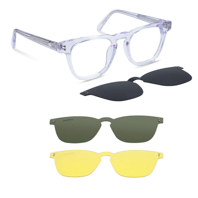 lentes opticos clip sol polarizado sobrelente iman hombre mujer cara grande color transparente