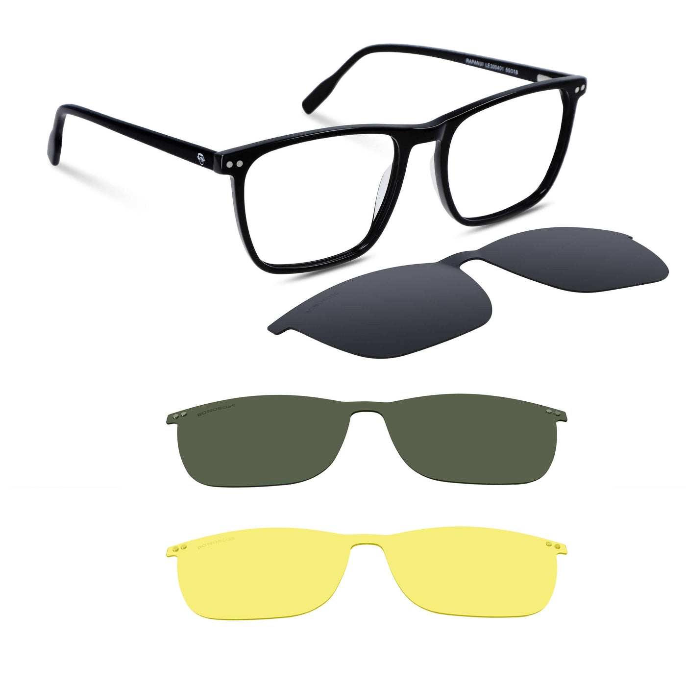 lentes anteojos opticos marcos con clip polarizados sobrelente mayorista distribuidor de opticas negro marco cara redonda grande hombre mujer