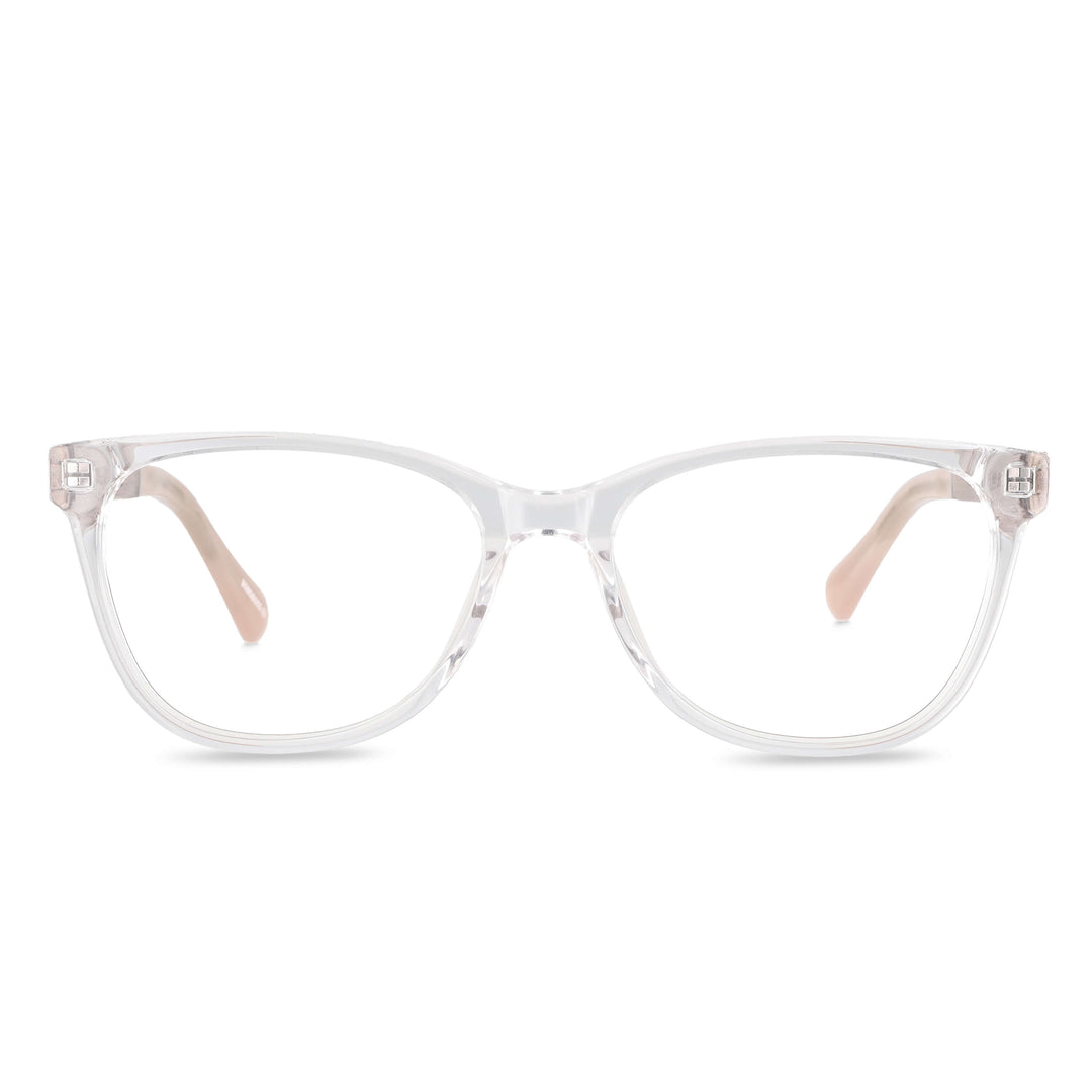 anteojos opticos agatados de color transparente de moda para mujer de cara redonda. Varillas de madera natural sustentable de madera de nogal#color_transparente