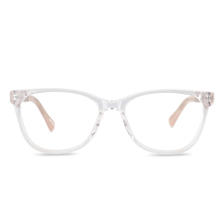 Vista frontal de Hanga Roa lentes ópticos hombre color transparente #color_transparente