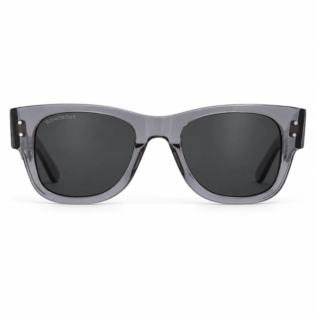 Lentes de sol polarizados Arrayán Gris transparente, Lente gris vista frontal #color_gris #foto_frontal