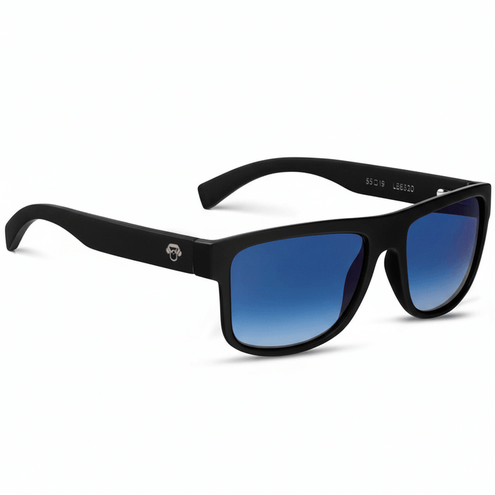 anteojos de sol rectangulares polarizados negros para hombre y mujer con lentes de color degrade azul en plastico reciclado especial para regalos corporativos #color_degrade-azul