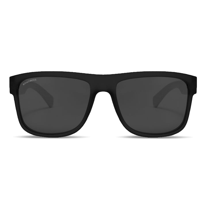 anteojos de sol rectangulares polarizados negros pata de madera  para hombre y mujer con lentes de color negro#color_surf