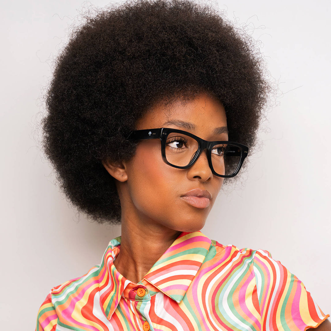 Anteojos o armazones ópticos de moda de color carey y forma cuadrados gruesos para hombre hombre mujer cara redonda opticos multifocales bifocales receta mayorista distribuidor sustentables#color_negro