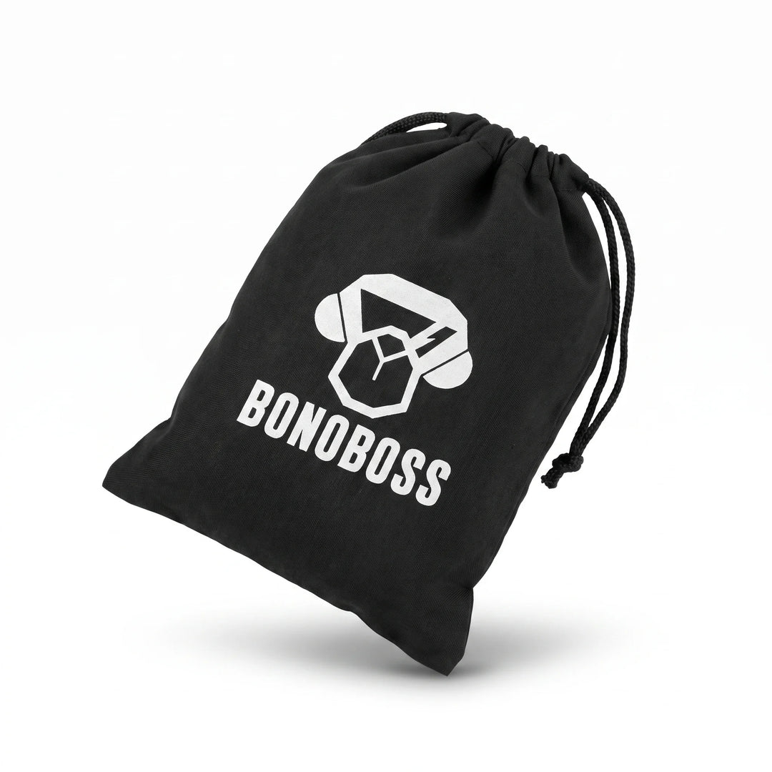 Bolso de Microfibra para Lentes Bonoboss 17x9 cm — vista tres cuartos sobre fondo blanco, set de 2 unidades