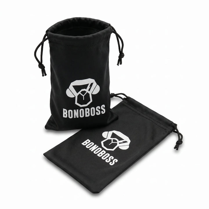 Bolso de Microfibra para Lentes Bonoboss 17x9 cm — set completo de unidades sobre fondo blanco, set de 2 unidades