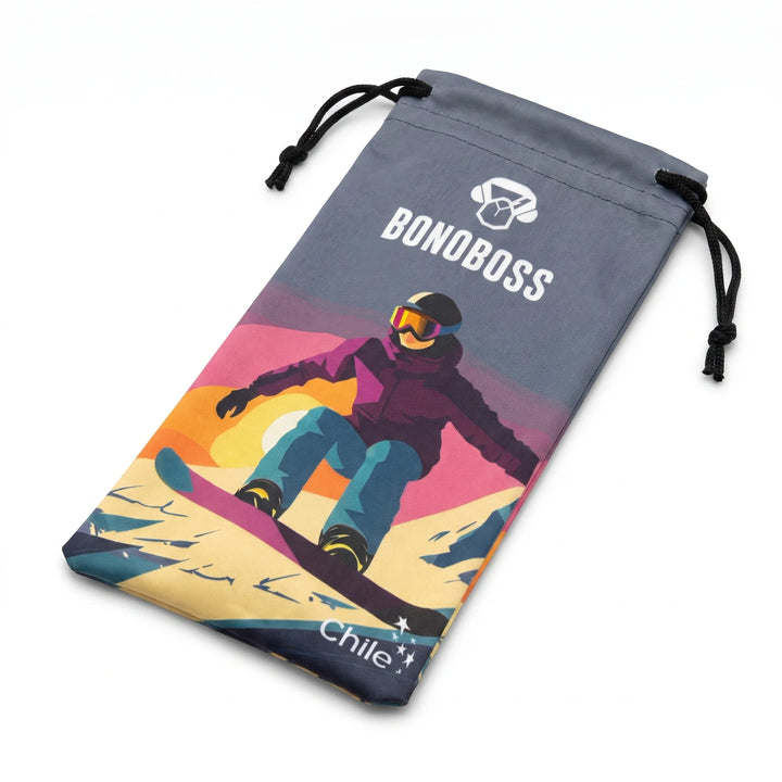 Bolso de Microfibra Powder Bonoboss 17x9 cm — vista tres cuartos sobre fondo blanco, premium diseñado en Chile