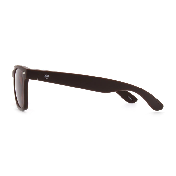 Acacia RPET Café lentes de sol cristal Brown vista lateral unisex madera reciclada #color_brown