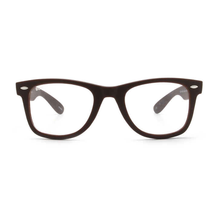 Acacia RPET Café armazón óptico demo sin tinte vista frontal unisex plástico reciclado #color_cafe #foto_frontal
