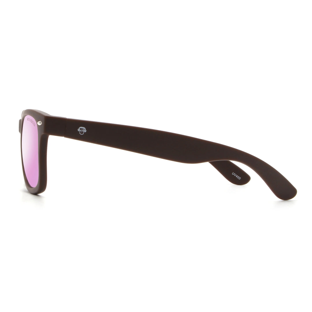Acacia RPET Café lentes de sol cristal Espejado Pink vista lateral unisex madera reciclada #color_espejado-pink